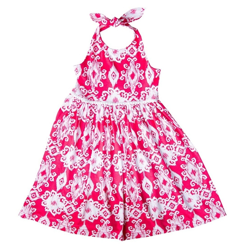 Girls goodlad 8/10 red Aztec print halter sundress